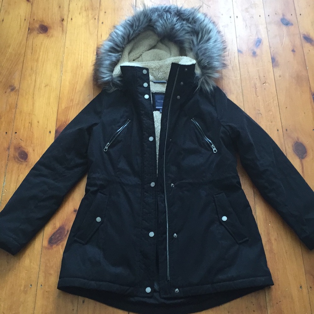 Nautica Women's Fur Hood Waterproof Jacket